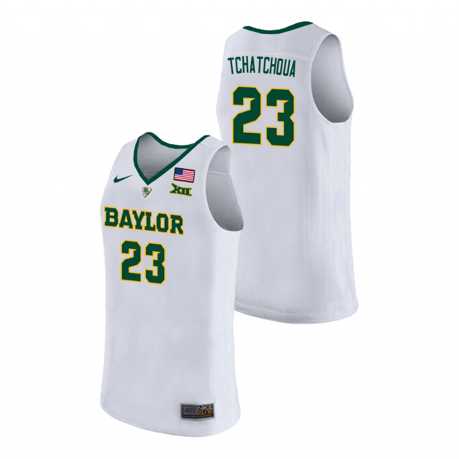 Men's Baylor Bears Jonathan Tchamwa Tchatchoua Replica Basketball Jersey White