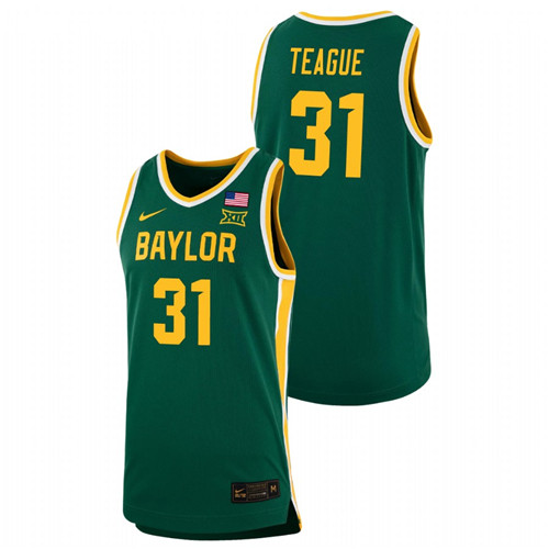 Men's Baylor Bears MaCio Teague Replica Basketball Jersey Green