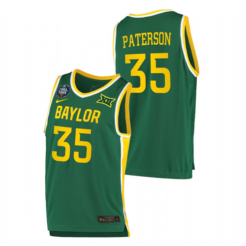 Men's Baylor Bears Mark Paterson March Madness Final Four 2021 Basketball Jersey Green