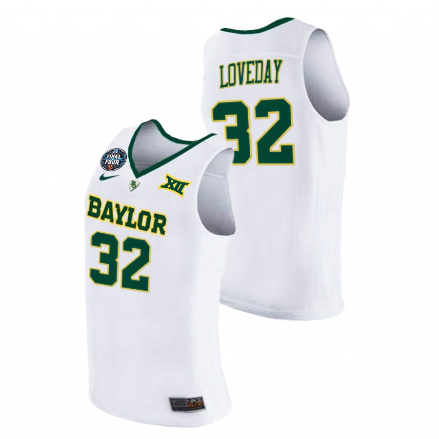 Men's Baylor Bears Zach Loveday Final Four 2021 Basketball Jersey White