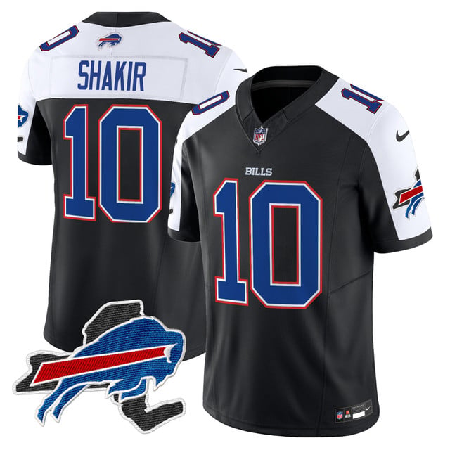 Men's Bills New York Patch Vapor Limited Jersey #10 Khalil Shakir