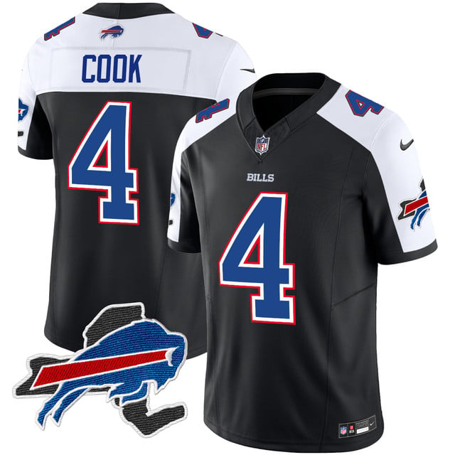 Men's Bills New York Patch Vapor Limited Jersey #4 James Cook