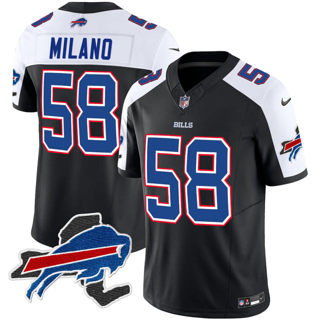Men's Bills New York Patch Vapor Limited Jersey #58 Matt Milano