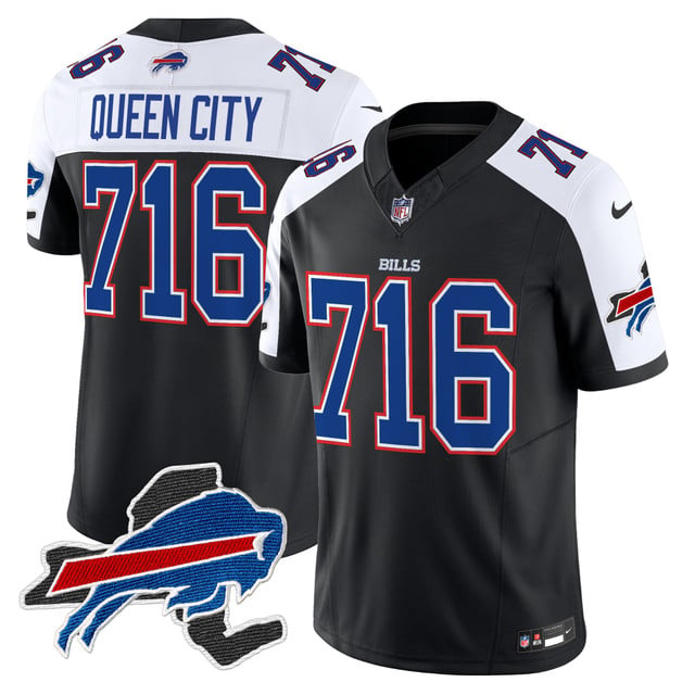 Men's Bills New York Patch Vapor Limited Jersey #716 QueenCity