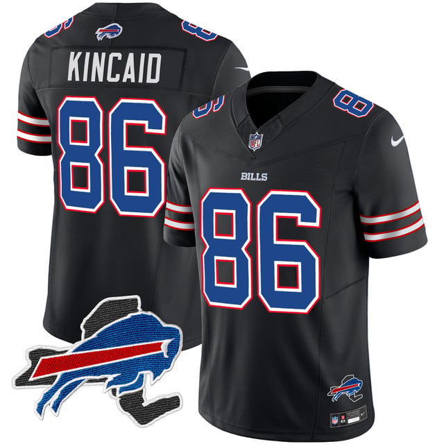 Men's Bills New York Patch Vapor Limited Jersey black #86 Dalton Kincaid