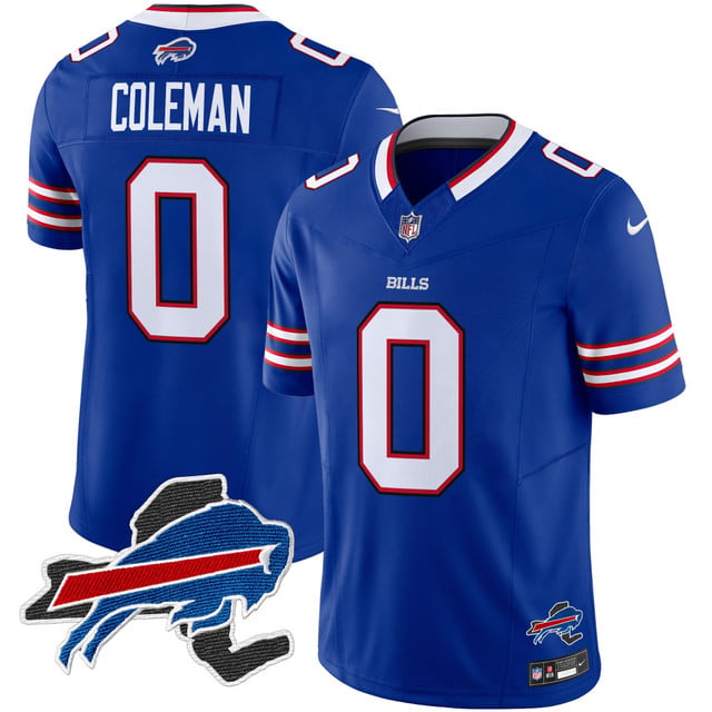Men's Bills New York Patch Vapor Limited Jersey blue #0 Keon Coleman