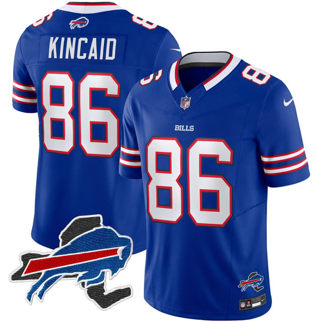 Men's Bills New York Patch Vapor Limited Jersey blue #86 Dalton Kincaid