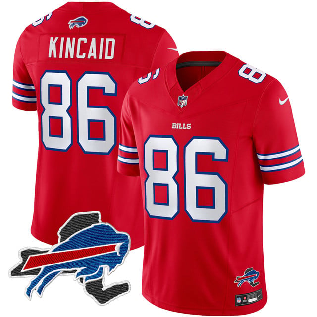 Men's Bills New York Patch Vapor Limited Jersey red #86 Dalton Kincaid