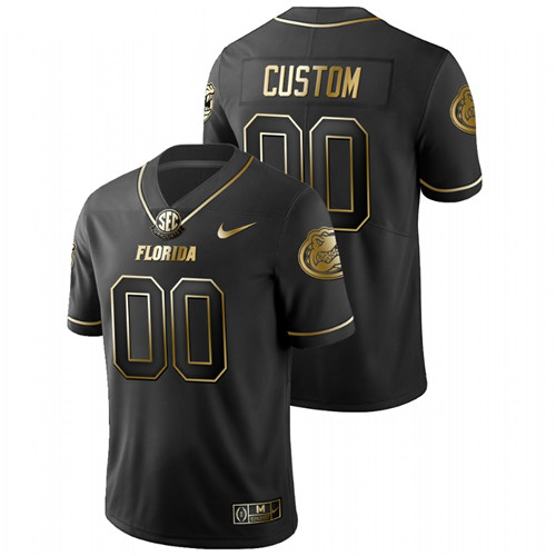 Men's Black Florida Gators Custom College Football Golden Edition Limited Jersey