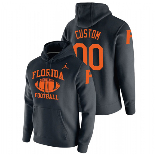 Men's Black Florida Gators Custom Retro Football Pullover Hoodie