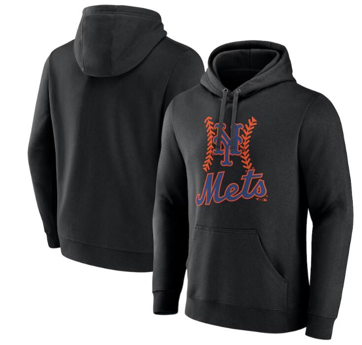 Men's Black New York Mets Fastball Pullover Hoodie
