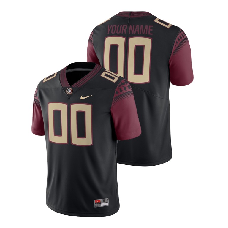 Men's Black Nike Custom College Football Florida State Seminoles 2018 Game Jersey