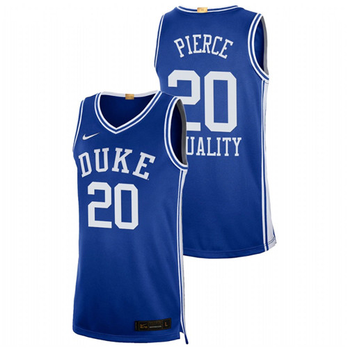 Men's Blue Duke Blue Devils Cason Pierce Equality Social Justice Authentic Limited Basketball Jersey