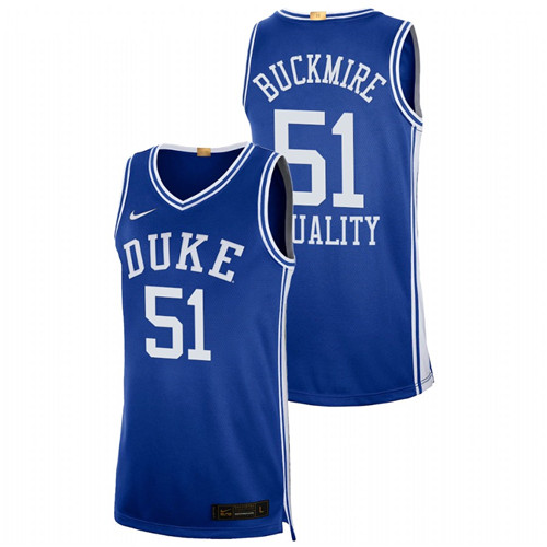 Men's Blue Duke Blue Devils Mike Buckmire Equality Social Justice Authentic Limited Basketball Jersey