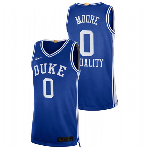 Men's Blue Duke Blue Devils Wendell Moore Equality Social Justice Authentic Limited Basketball Jersey