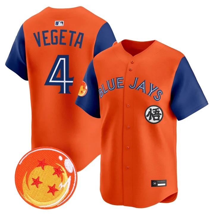 Men's Blue Jays x Dragon Ball Vapor Premier Limited Jersey ALTERNATE #4 VEGETA