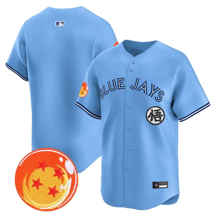 Men's Blue Jays x Dragon Ball Vapor Premier Limited Jersey BLUE BLAK