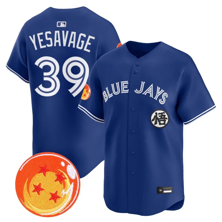 Men's Blue Jays x Dragon Ball Vapor Premier Limited Jersey ROYAL #39 TREY YESAVAGE