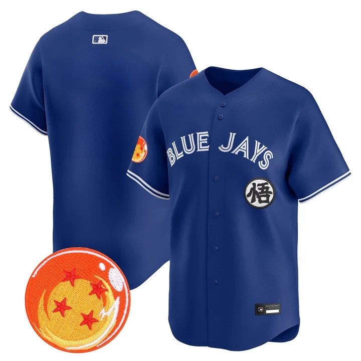 Men's Blue Jays x Dragon Ball Vapor Premier Limited Jersey ROYAL BLANK