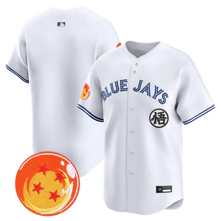 Men's Blue Jays x Dragon Ball Vapor Premier Limited Jersey WHITE BLANK