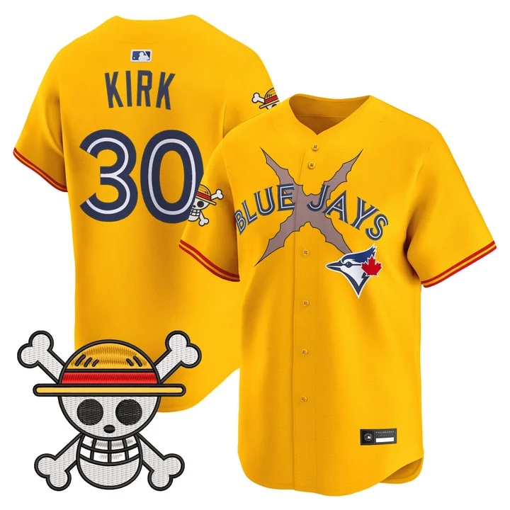 Men's Blue Jays x One Piece Vapor Premier Limited Jersey GOLD#30 ALEJANDRO KIRK