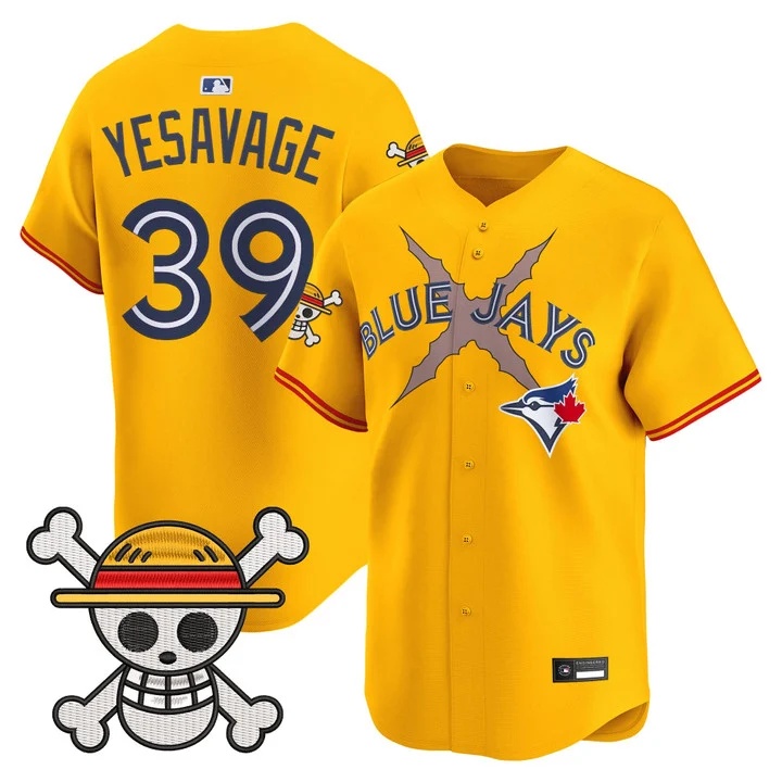 Men's Blue Jays x One Piece Vapor Premier Limited Jersey GOLD#39 TREY YESAVAGE