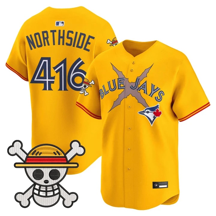 Men's Blue Jays x One Piece Vapor Premier Limited Jersey GOLD#416 NORTHSIDE