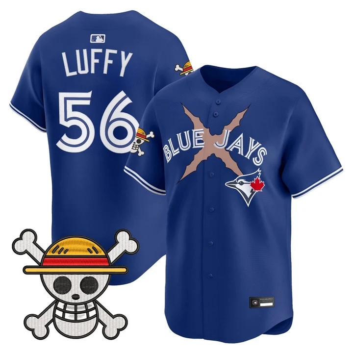 Men's Blue Jays x One Piece Vapor Premier Limited Jersey ROYAL#56 LUFFY