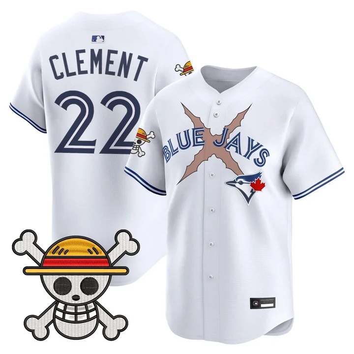 Men's Blue Jays x One Piece Vapor Premier Limited Jersey WHITE#22 ERNIE CLEMENT