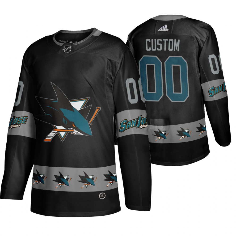 Men's Blues #00 Custom Logo sleeve Breakaway Jersey Black
