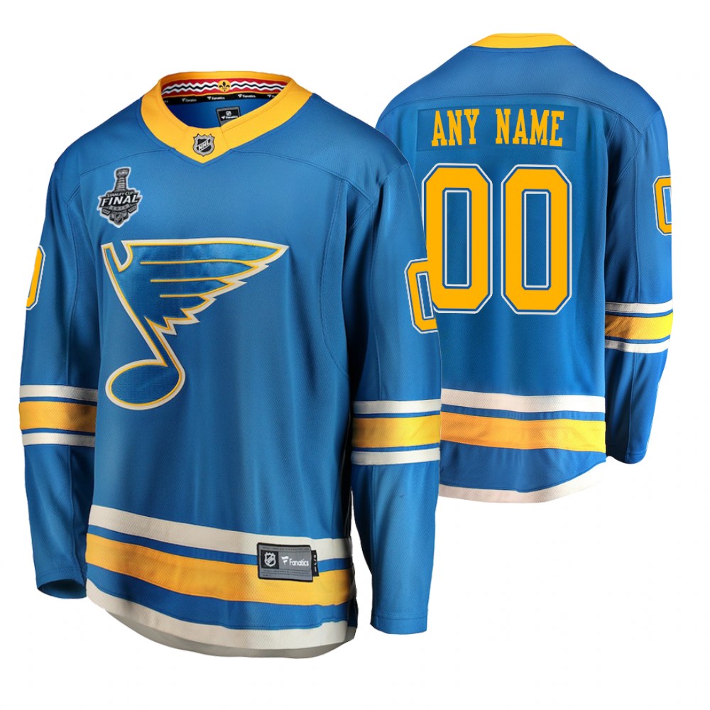 Men's Blues #00 Custom Stanley Cup Final Alternate Jersey