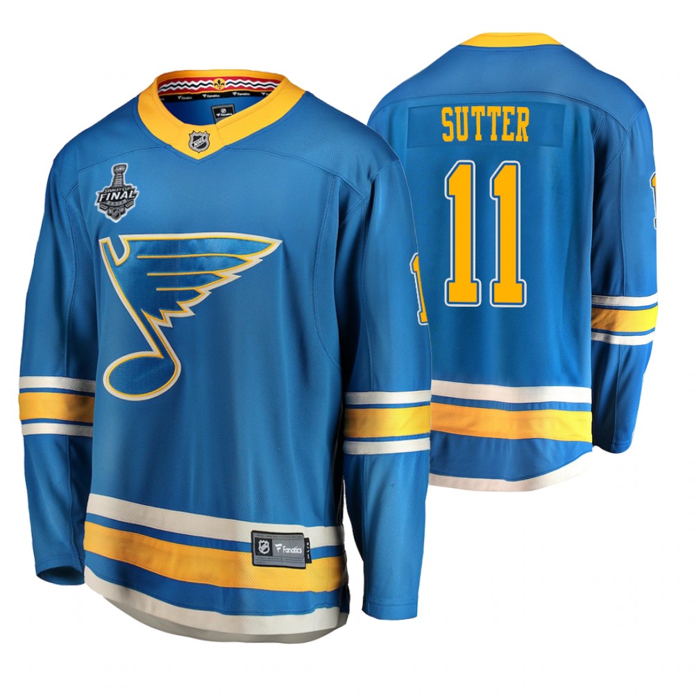 Men's Blues #11 Brian Sutter Stanley Cup Final Retired Player Jersey