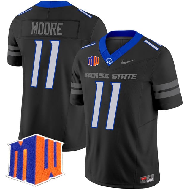 Men's Boise State Broncos 2025 Vapor Limited Jersey BLACK#11 KELLEN MOORE