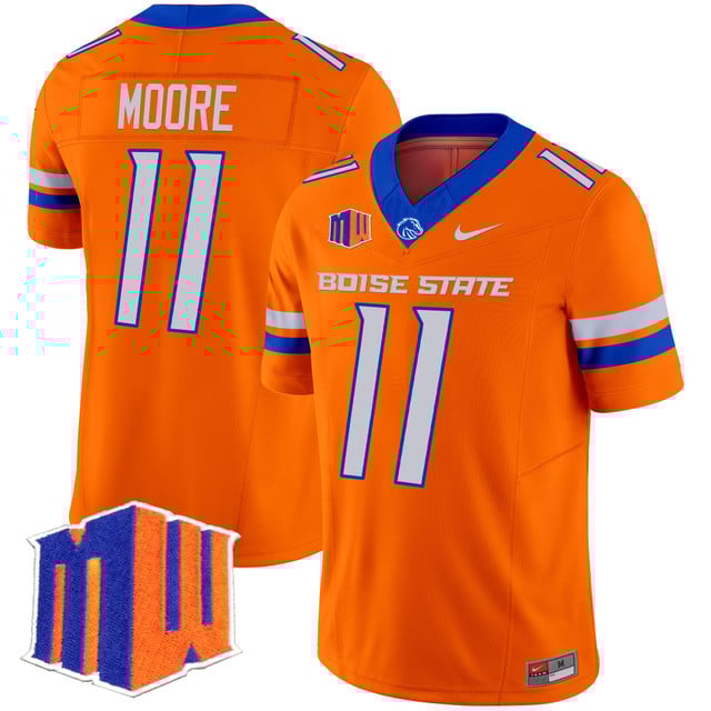 Men's Boise State Broncos 2025 Vapor Limited Jersey ORANGE#11 KELLEN MOORE