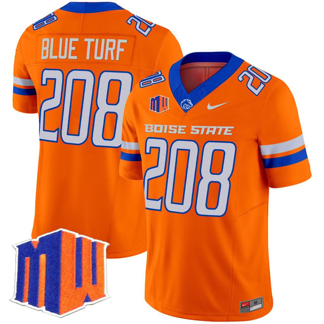 Men's Boise State Broncos 2025 Vapor Limited Jersey ORANGE#208 BLUE TURF