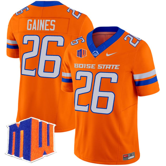 Men's Boise State Broncos 2025 Vapor Limited Jersey ORANGE#26 SIRE GAINES