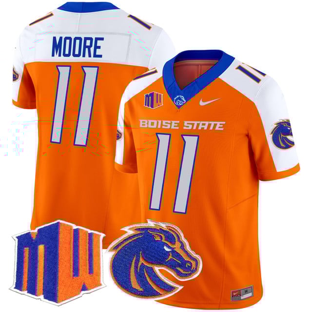 Men's Boise State Broncos 2025 Vapor Limited Jersey ORANGE ALTERNATE#11 KELLEN MOORE