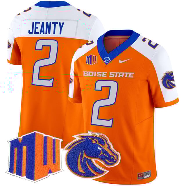 Men's Boise State Broncos 2025 Vapor Limited Jersey ORANGE ALTERNATE#2 ASHTON JEANTY
