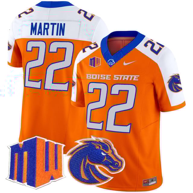 Men's Boise State Broncos 2025 Vapor Limited Jersey ORANGE ALTERNATE#22 DOUG MARTIN