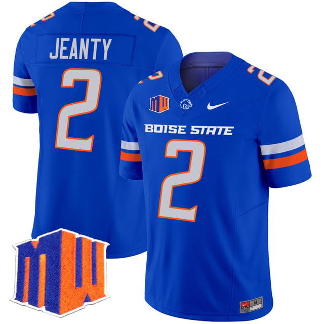 Men's Boise State Broncos 2025 Vapor Limited Jersey ROYAL#2 ASHTON JEANTY