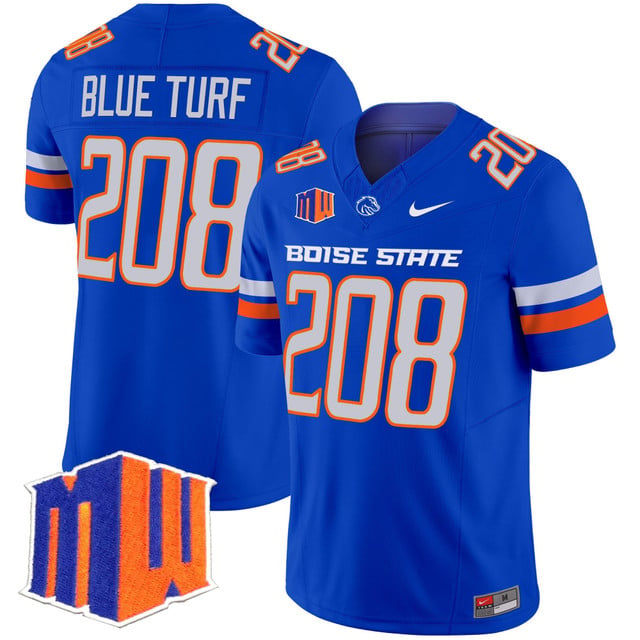 Men's Boise State Broncos 2025 Vapor Limited Jersey ROYAL#208 BLUE TURF