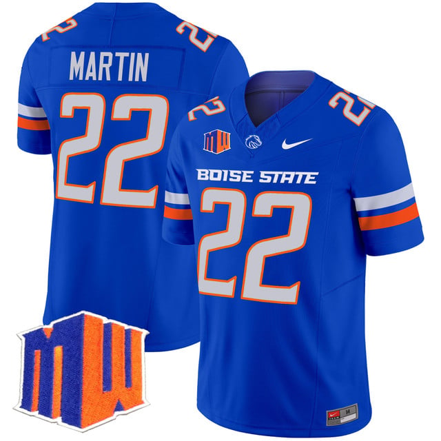 Men's Boise State Broncos 2025 Vapor Limited Jersey ROYAL#22 DOUG MARTIN