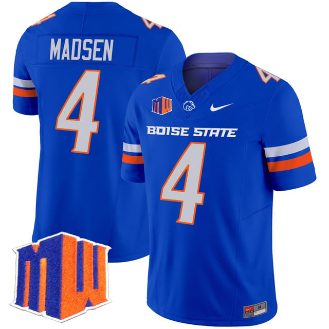 Men's Boise State Broncos 2025 Vapor Limited Jersey ROYAL#4 MADDUX MADSEN