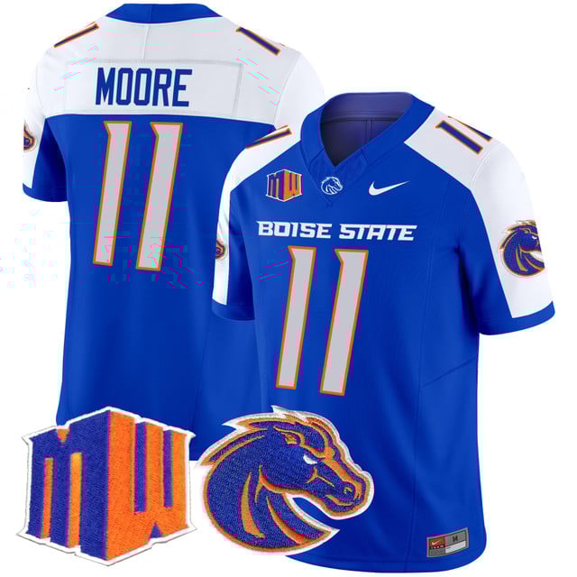 Men's Boise State Broncos 2025 Vapor Limited Jersey ROYAL ALTERNATE#11 KELLEN MOORE