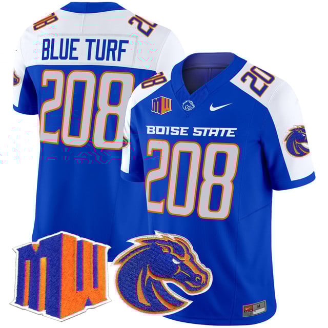Men's Boise State Broncos 2025 Vapor Limited Jersey ROYAL ALTERNATE#208 BLUE TURF