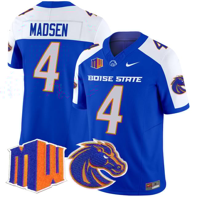 Men's Boise State Broncos 2025 Vapor Limited Jersey ROYAL ALTERNATE#4 MADDUX MADSEN