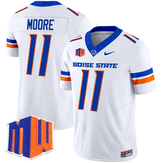Men's Boise State Broncos 2025 Vapor Limited Jersey WHITE#11 KELLEN MOORE