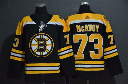 Men's Boston Bruin #73 Charlie McAvoy adidas Home Black Stitched Jersey