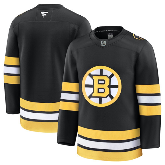 Men's Boston Bruins Blank Black 2025 Home Stitched Hockey Jersey