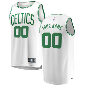 Men's Boston Celtics White Custom Jersey